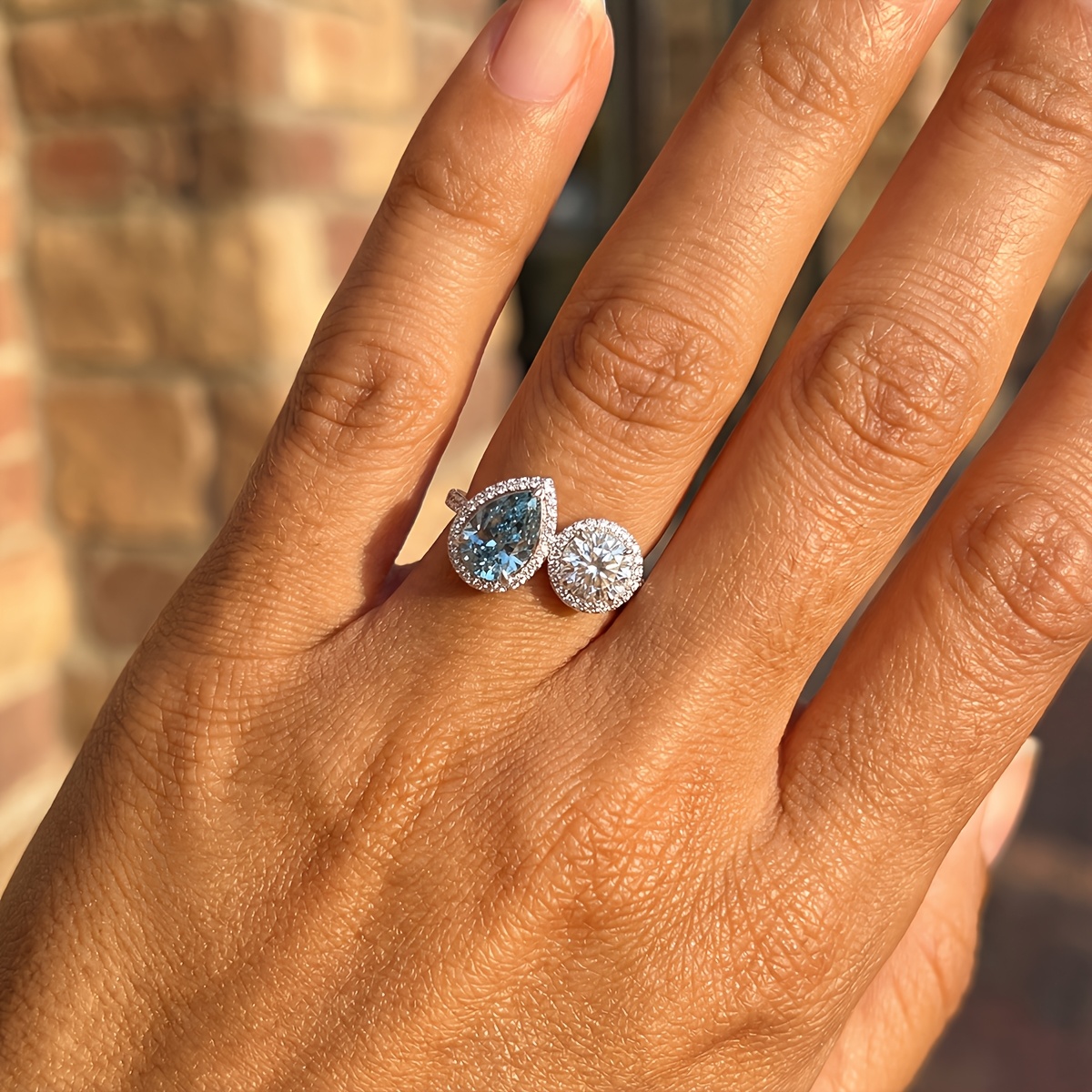 Women's Elegant Pear-Shaped Vintage Ring, Versatile Gift